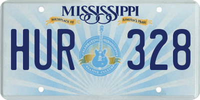 MS license plate HUR328
