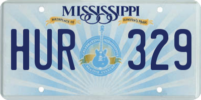 MS license plate HUR329