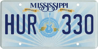 MS license plate HUR330