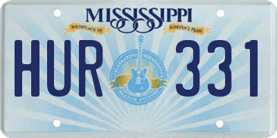 MS license plate HUR331