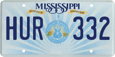 MS license plate HUR332