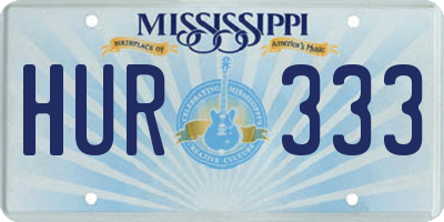 MS license plate HUR333