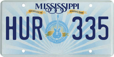 MS license plate HUR335