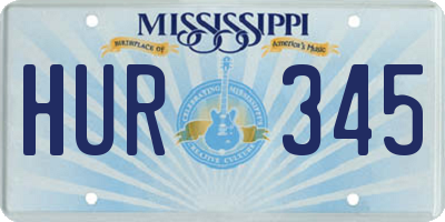 MS license plate HUR345