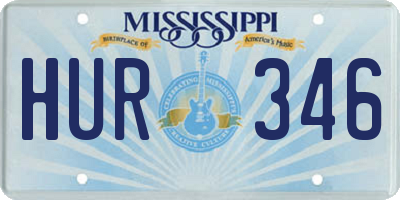 MS license plate HUR346