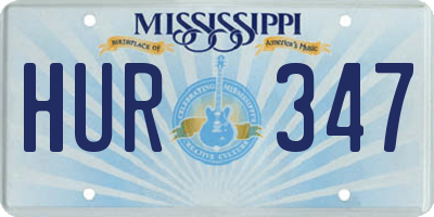 MS license plate HUR347