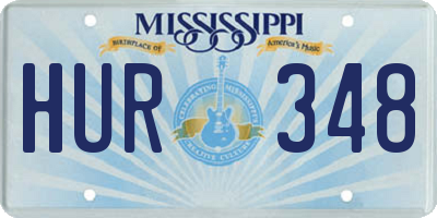 MS license plate HUR348