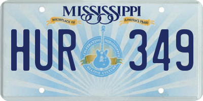 MS license plate HUR349