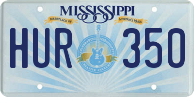 MS license plate HUR350