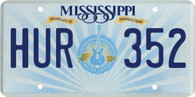 MS license plate HUR352