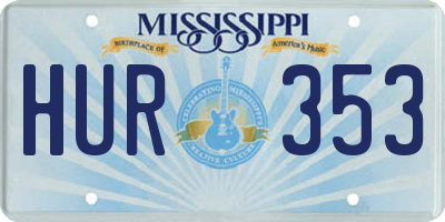 MS license plate HUR353