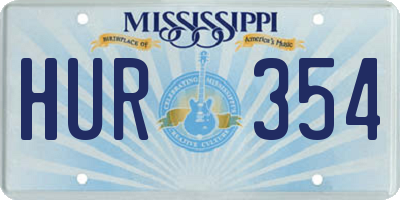 MS license plate HUR354
