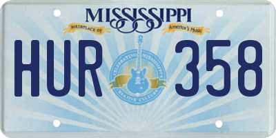 MS license plate HUR358