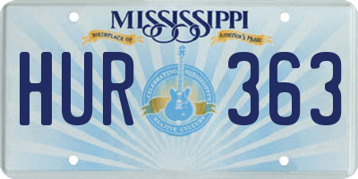 MS license plate HUR363