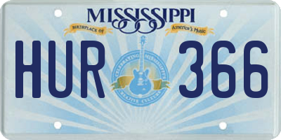 MS license plate HUR366