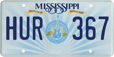 MS license plate HUR367