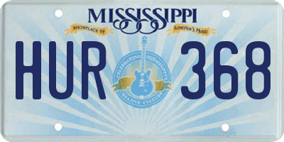 MS license plate HUR368