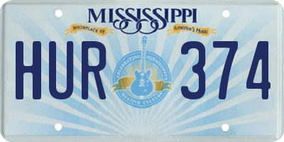 MS license plate HUR374
