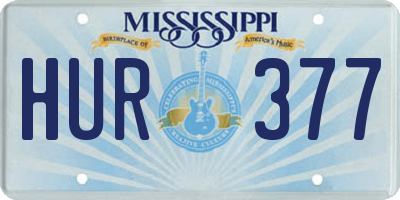 MS license plate HUR377