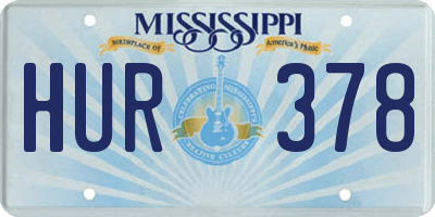 MS license plate HUR378