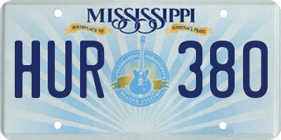 MS license plate HUR380
