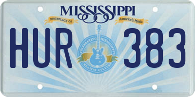 MS license plate HUR383