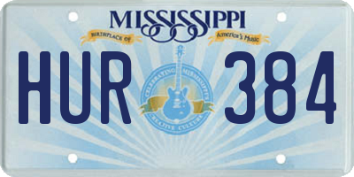 MS license plate HUR384