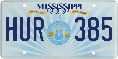 MS license plate HUR385