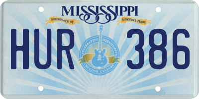 MS license plate HUR386