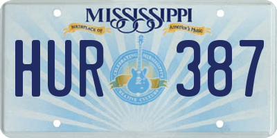 MS license plate HUR387