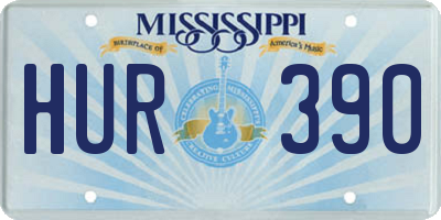 MS license plate HUR390