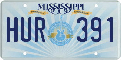 MS license plate HUR391