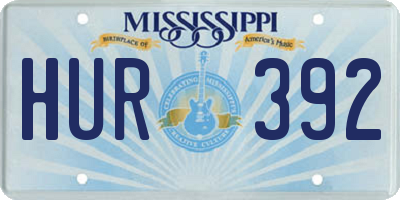 MS license plate HUR392
