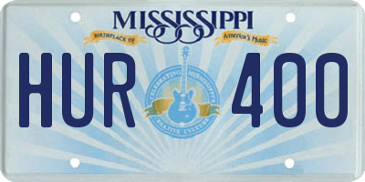 MS license plate HUR400