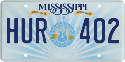 MS license plate HUR402