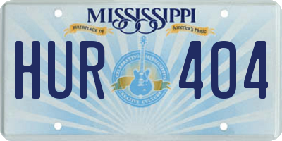 MS license plate HUR404