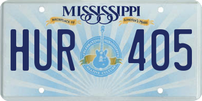 MS license plate HUR405