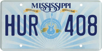 MS license plate HUR408