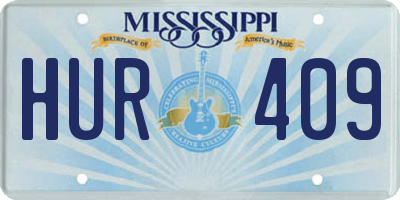 MS license plate HUR409