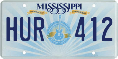 MS license plate HUR412