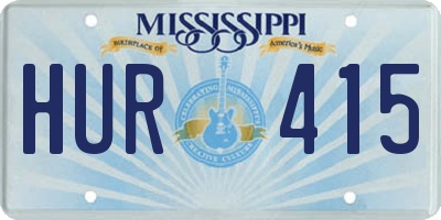 MS license plate HUR415