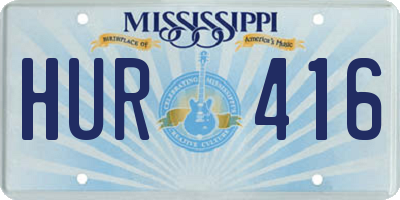 MS license plate HUR416