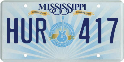 MS license plate HUR417