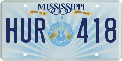 MS license plate HUR418