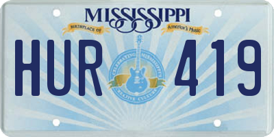 MS license plate HUR419