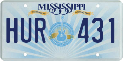 MS license plate HUR431