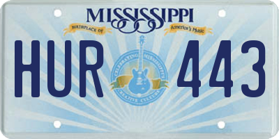 MS license plate HUR443