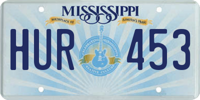 MS license plate HUR453