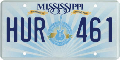 MS license plate HUR461