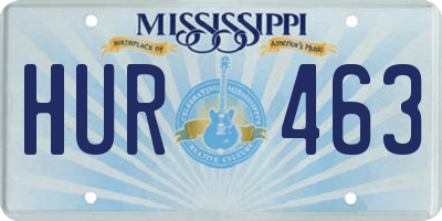 MS license plate HUR463
